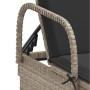 Tumbona con ruedas y cojín ratán sintético gris claro de , Tumbonas - Ref: Foro24-368313, Precio: 163,86 €, Descuento: %