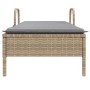 Tumbona con ruedas y cojín ratán sintético beige de , Tumbonas - Ref: Foro24-368311, Precio: 164,15 €, Descuento: %