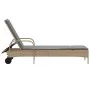Tumbona con ruedas y cojín ratán sintético beige by , Loungers - Ref: Foro24-368311, Price: 171,41 €, Discount: %