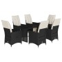 Set de comedor de jardín 7 pzas y cojines ratán sintético negro de , Conjuntos de jardín - Ref: Foro24-3276869, Precio: 830,6...