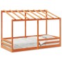 Cama infantil con techo madera maciza pino marrón 100x200 cm de , Camas y somieres - Ref: Foro24-846999, Precio: 181,89 €, De...