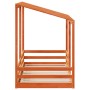 Cama infantil con techo madera maciza pino marrón 100x200 cm de , Camas y somieres - Ref: Foro24-846999, Precio: 181,89 €, De...