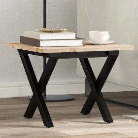 Massivholz-Kiefer- und Stahlrahmen-Couchtisch 50x50x35 cm von , Küchen- und Esstische - Ref: Foro24-3282681, Preis: 58,33 €, ...