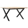 Mesa de centro marco X madera maciza pino y acero 70x70x40 cm by , Kitchen and dining tables - Ref: Foro24-3282683, Price: 66...