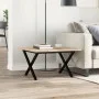 Mesa de centro marco X madera maciza pino y acero 70x70x40 cm by , Kitchen and dining tables - Ref: Foro24-3282683, Price: 66...
