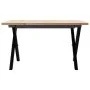 Mesa de centro marco X madera maciza pino y acero 70x70x40 cm by , Kitchen and dining tables - Ref: Foro24-3282683, Price: 66...