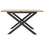 Mesa de centro marco X madera maciza pino y acero 70x70x40 cm by , Kitchen and dining tables - Ref: Foro24-3282683, Price: 66...