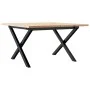 Mesa de centro marco X madera maciza pino y acero 70x70x40 cm by , Kitchen and dining tables - Ref: Foro24-3282683, Price: 66...
