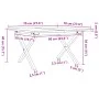 Mesa de centro marco X madera maciza pino y acero 70x70x40 cm by , Kitchen and dining tables - Ref: Foro24-3282683, Price: 66...