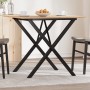 Mesa de comedor marco X madera maciza pino y acero 80x80x75 cm de , Mesas de cocina y de comedor - Ref: Foro24-3282695, Preci...