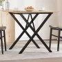 Mesa de comedor marco X madera maciza pino y acero 80x80x75 cm by , Kitchen and dining tables - Ref: Foro24-3282695, Price: 7...