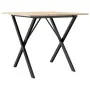Mesa de comedor marco X madera maciza pino y acero 80x80x75 cm by , Kitchen and dining tables - Ref: Foro24-3282695, Price: 7...