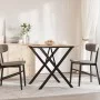 Mesa de comedor marco X madera maciza pino y acero 80x80x75 cm by , Kitchen and dining tables - Ref: Foro24-3282695, Price: 7...