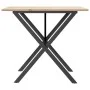 Mesa de comedor marco X madera maciza pino y acero 80x80x75 cm by , Kitchen and dining tables - Ref: Foro24-3282695, Price: 7...