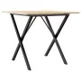 Mesa de comedor marco X madera maciza pino y acero 80x80x75 cm by , Kitchen and dining tables - Ref: Foro24-3282695, Price: 7...