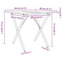Mesa de comedor marco X madera maciza pino y acero 80x80x75 cm de , Mesas de cocina y de comedor - Ref: Foro24-3282695, Preci...