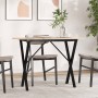 Mesa de comedor marco X madera maciza pino y acero 100x50x75cm de , Mesas de cocina y de comedor - Ref: Foro24-3282697, Preci...