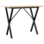Mesa de comedor marco X madera maciza pino y acero 100x50x75cm de , Mesas de cocina y de comedor - Ref: Foro24-3282697, Preci...