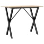 Mesa de comedor marco X madera maciza pino y acero 100x50x75cm de , Mesas de cocina y de comedor - Ref: Foro24-3282697, Preci...
