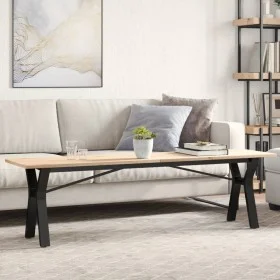 Mesa de centro marco Y madera maciza pino y acero 160x40x45 cm de , Mesas de cocina y de comedor - Ref: Foro24-3282712, Preci...