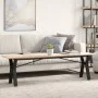 Mesa de centro marco Y madera maciza pino y acero 160x40x45 cm by , Kitchen and dining tables - Ref: Foro24-3282712, Price: 8...