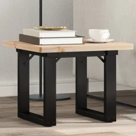 Mesa de centro marco O madera maciza pino y acero 50x50x35,5 cm by , Kitchen and dining tables - Ref: Foro24-3282725, Price: ...