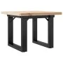 Mesa de centro marco O madera maciza pino y acero 50x50x35,5 cm de , Mesas de cocina y de comedor - Ref: Foro24-3282725, Prec...