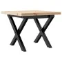 Mesa de centro marco X madera maciza pino y acero 40x40x35,5 cm de , Mesas de cocina y de comedor - Ref: Foro24-3282746, Prec...