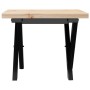 Mesa de centro marco X madera maciza pino y acero 40x40x35,5 cm de , Mesas de cocina y de comedor - Ref: Foro24-3282746, Prec...