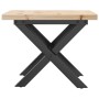 Mesa de centro marco X madera maciza pino y acero 40x40x35,5 cm de , Mesas de cocina y de comedor - Ref: Foro24-3282746, Prec...