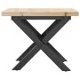 Mesa de centro marco X madera maciza pino y acero 40x40x35,5 cm de , Mesas de cocina y de comedor - Ref: Foro24-3282746, Prec...