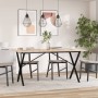 Mesa de comedor marco X madera maciza pino acero 160x80x75,5 cm de , Mesas de cocina y de comedor - Ref: Foro24-3282765, Prec...