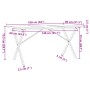 Mesa de comedor marco X madera maciza pino acero 160x80x75,5 cm de , Mesas de cocina y de comedor - Ref: Foro24-3282765, Prec...