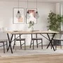 Mesa de comedor marco X madera maciza pino acero 200x100x75,5cm de , Mesas de cocina y de comedor - Ref: Foro24-3282767, Prec...