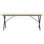 Mesa de comedor marco X madera maciza pino acero 200x100x75,5cm de , Mesas de cocina y de comedor - Ref: Foro24-3282767, Prec...