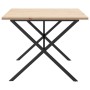 Mesa de comedor marco X madera maciza pino acero 200x100x75,5cm de , Mesas de cocina y de comedor - Ref: Foro24-3282767, Prec...