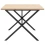 Mesa de comedor marco X madera maciza pino acero 200x100x75,5cm de , Mesas de cocina y de comedor - Ref: Foro24-3282767, Prec...