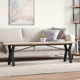 Mesa de centro marco Y madera maciza pino y acero 160x40x45,5cm de , Mesas de cocina y de comedor - Ref: Foro24-3282778, Prec...