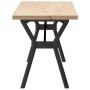 Mesa de centro marco Y madera maciza pino y acero 160x40x45,5cm de , Mesas de cocina y de comedor - Ref: Foro24-3282778, Prec...
