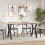 Mesa de comedor marco Y madera maciza pino acero 140x80x75,5 cm de , Mesas de cocina y de comedor - Ref: Foro24-3282786, Prec...
