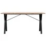 Mesa de comedor marco Y madera maciza pino acero 140x80x75,5 cm de , Mesas de cocina y de comedor - Ref: Foro24-3282786, Prec...