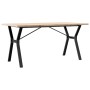 Mesa de comedor marco Y madera maciza pino acero 140x80x75,5 cm de , Mesas de cocina y de comedor - Ref: Foro24-3282786, Prec...
