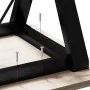 Mesa de comedor marco Y madera maciza pino acero 140x80x75,5 cm de , Mesas de cocina y de comedor - Ref: Foro24-3282786, Prec...