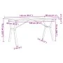 Mesa de comedor marco Y madera maciza pino acero 140x80x75,5 cm de , Mesas de cocina y de comedor - Ref: Foro24-3282786, Prec...