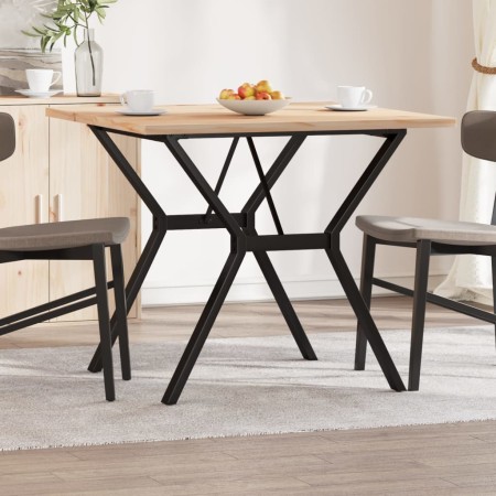 Mesa de comedor marco Y madera maciza pino y acero 90x90x75,5cm de , Mesas de cocina y de comedor - Ref: Foro24-3282784, Prec...