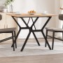 Mesa de comedor marco Y madera maciza pino y acero 90x90x75,5cm de , Mesas de cocina y de comedor - Ref: Foro24-3282784, Prec...