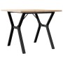 Mesa de comedor marco Y madera maciza pino y acero 90x90x75,5cm de , Mesas de cocina y de comedor - Ref: Foro24-3282784, Prec...