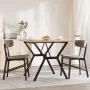 Mesa de comedor marco Y madera maciza pino y acero 90x90x75,5cm by , Kitchen and dining tables - Ref: Foro24-3282784, Price: ...