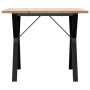 Mesa de comedor marco Y madera maciza pino y acero 90x90x75,5cm de , Mesas de cocina y de comedor - Ref: Foro24-3282784, Prec...