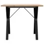 Mesa de comedor marco Y madera maciza pino y acero 90x90x75,5cm by , Kitchen and dining tables - Ref: Foro24-3282784, Price: ...